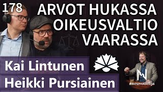 Thumbnail for podcast episode: Arvot hukassa oikeusvaltio vaarassa Heikki Pursiainen Kai Lintunen #neuvottelija 178